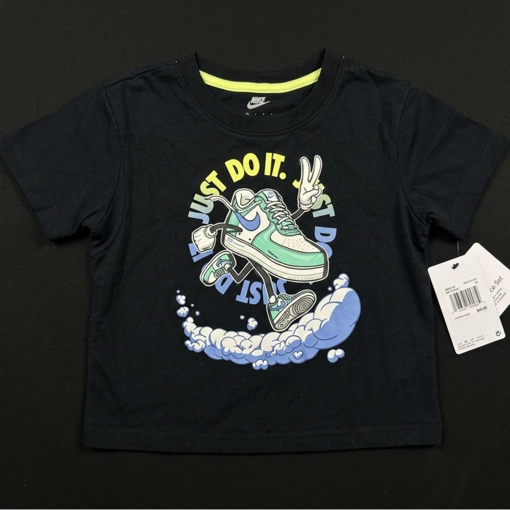 Nike Black Tee with Mint & Blue Sneaker Graphic